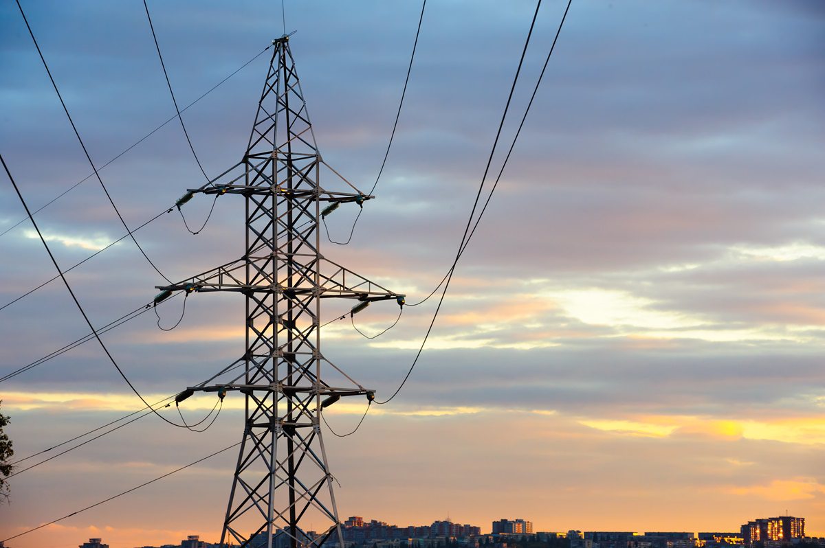 Electricity pylons and power lines